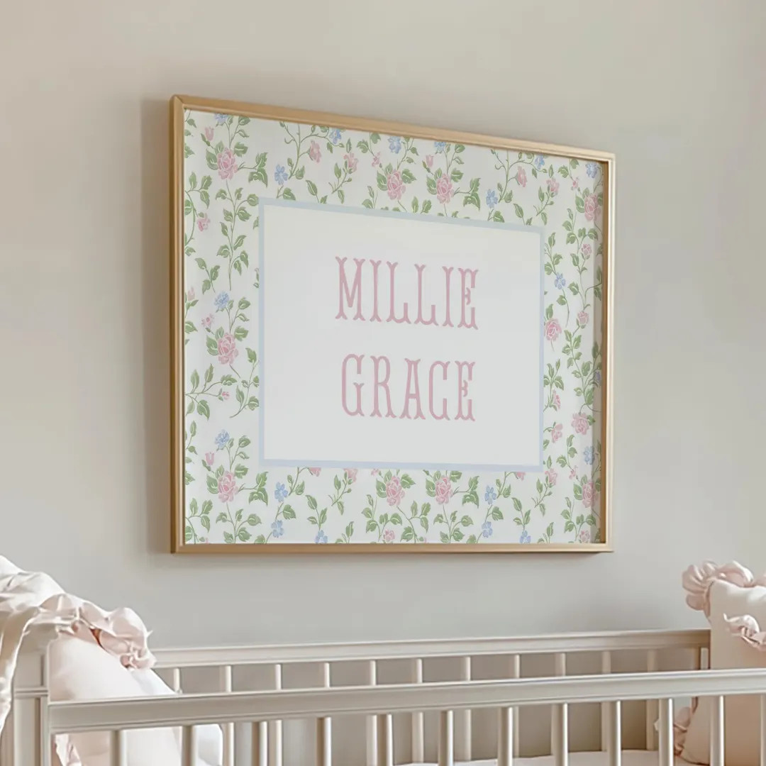 Personalized Name Print For Nursery Wall Art Name Sign For Nursery Name Print Custom Monogram Bab... | Etsy (US)