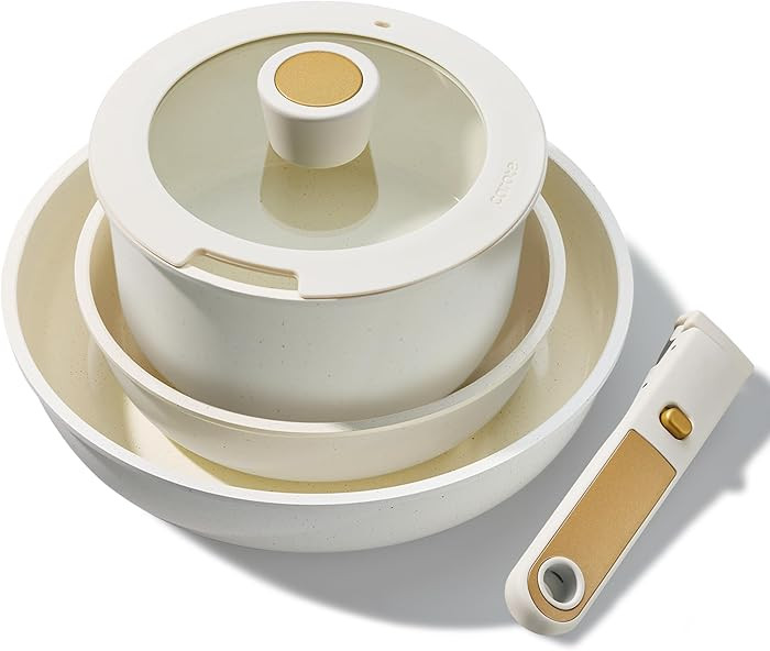 CAROTE 6pcs Pots and Pans Set Non Stick, Cookware Sets, Kitchen Set, Oven/Fridge Safe, Space Savi... | Amazon (US)