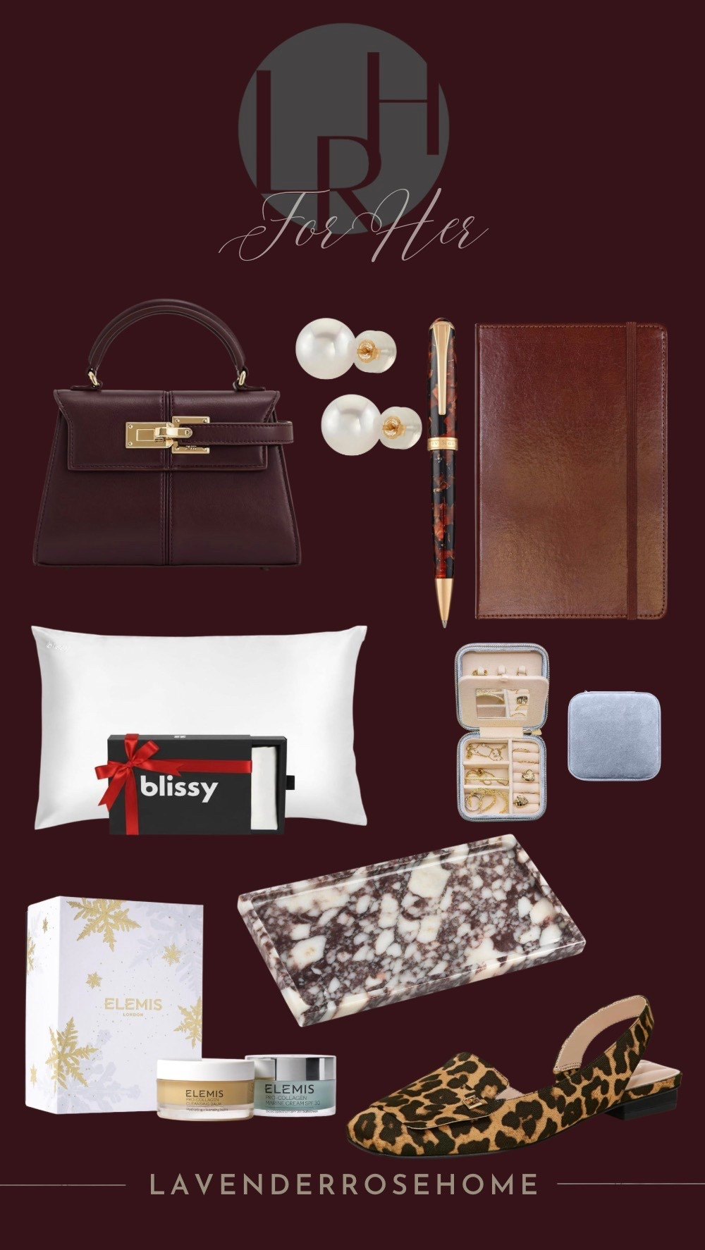 Elegant gift ideas for her.

Silk pillowcase. Red light therapy. Luxury pen. Pearl earrings. Velvet jewelry box. Ballet flats. Marble vanity tray. Bonded leather notebook. Hydrating skincare duo. Lavender Rose Home. 

#LTKHoliday #LTKFindsUnder100 #LTKGiftGuide