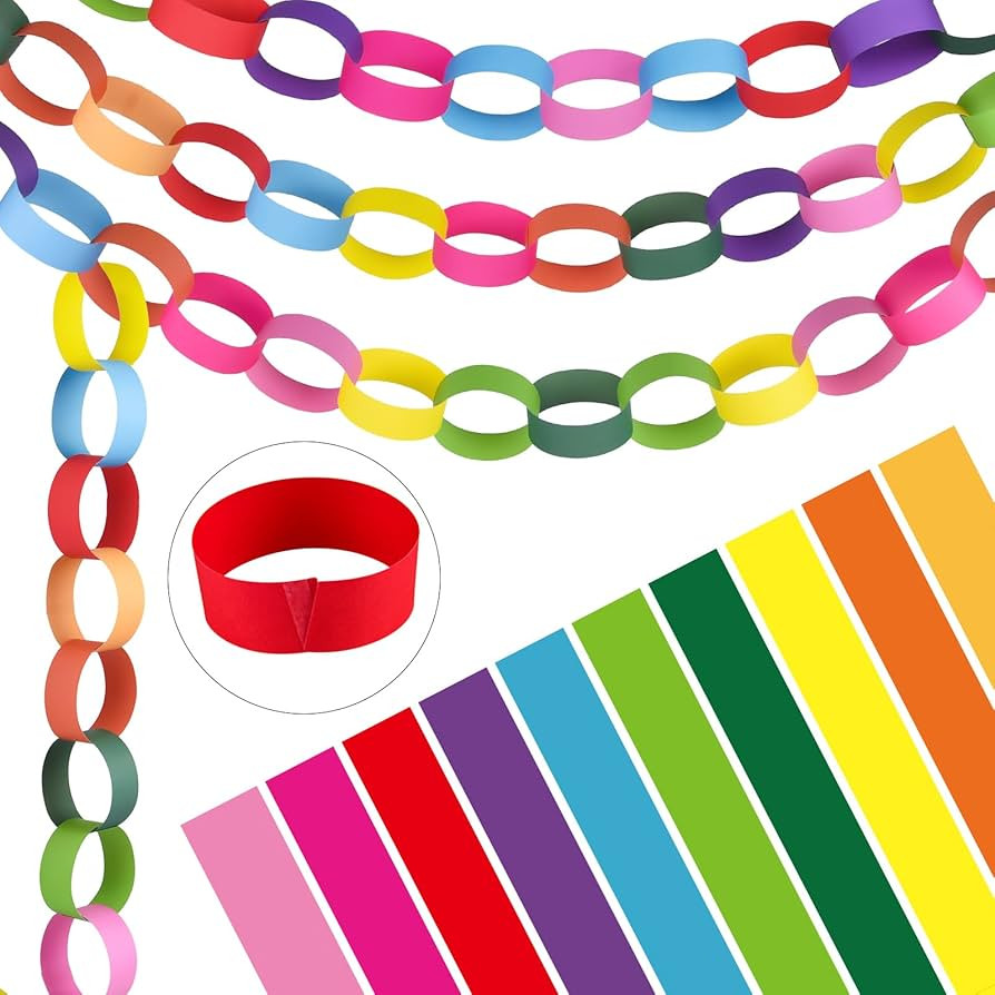 Morcheiong 300 Paper Chains Bright Color Paper Strips for Crafting DIY and Party Decorations | Amazon (US)