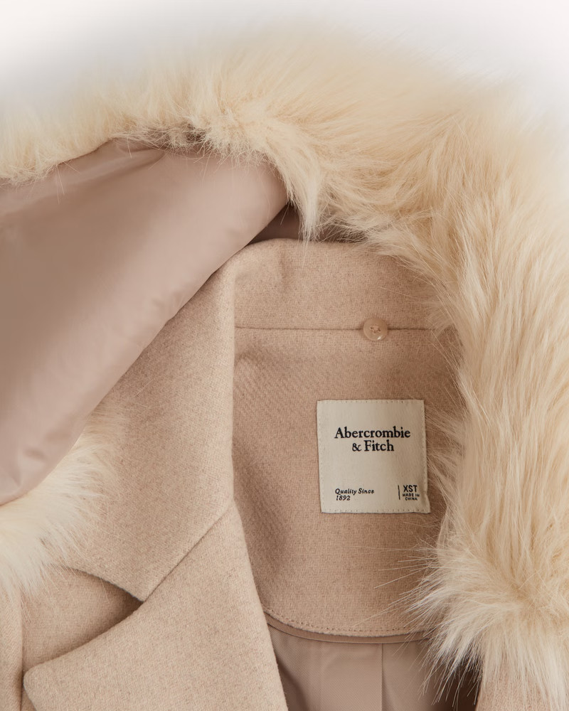 Women's Long-Length Wool-Blend Slim Coat | Women's New Arrivals | Abercrombie.com | Abercrombie & Fitch (US)