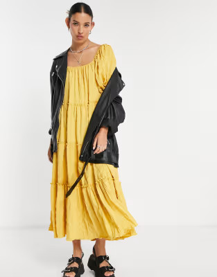 Emory Park maxi smock dress with tiered skirt in texture | ASOS (Global)