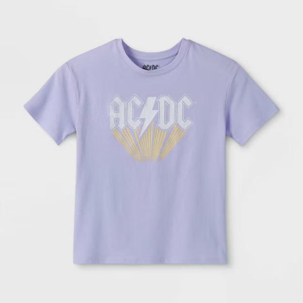 Kids' ACDC Oversized Graphic Short Sleeve T-Shirt - art class™ Purple | Target