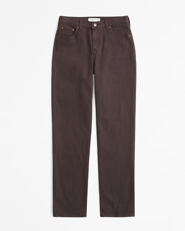 Women's Curve Love Mid Rise 90s Straight Jean | Women's Bottoms | Abercrombie.com | Abercrombie & Fitch (US)