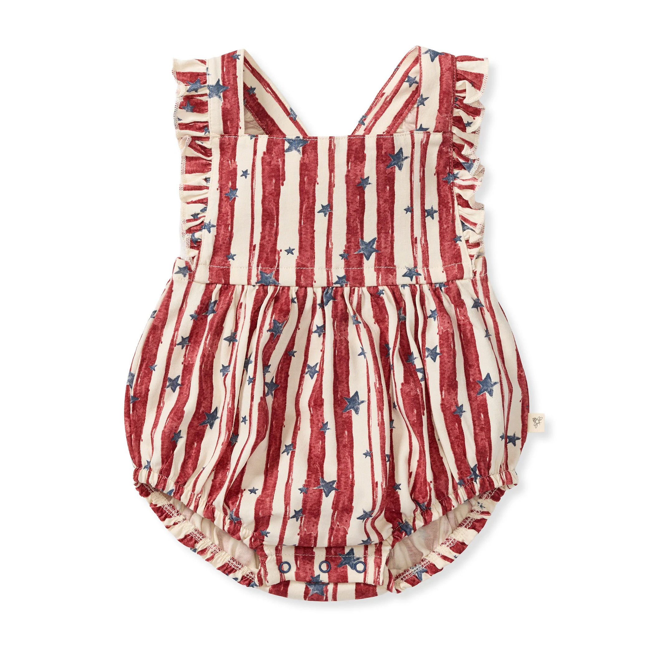 Stars & Stripes Baby Girl Bubble Romper | Burts Bees Baby
