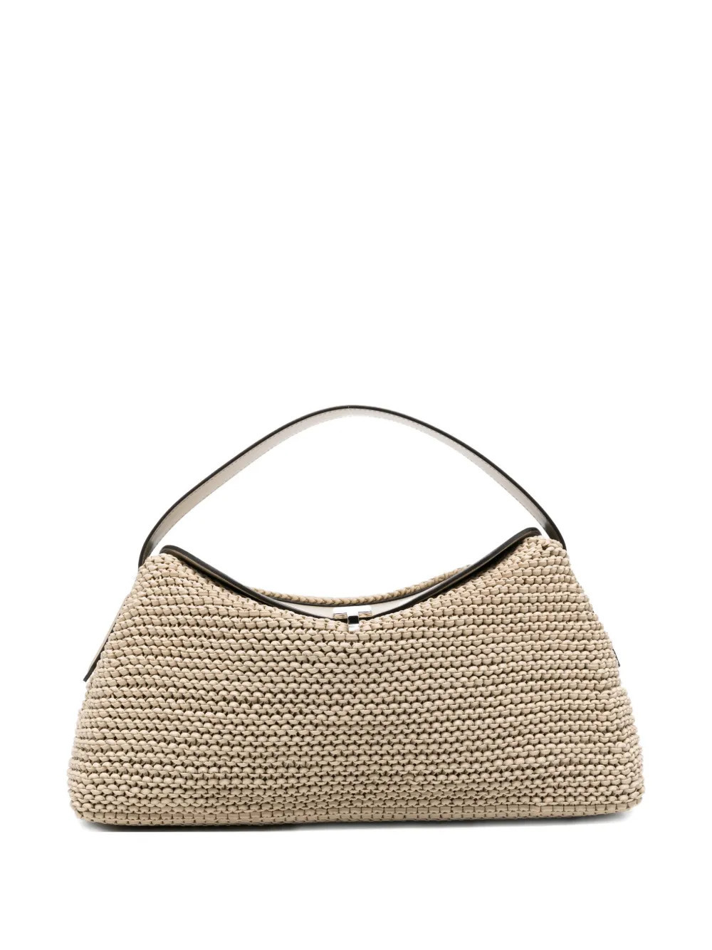 TOTEME T-lock woven-leather top handle fawn - Neutrals | Farfetch Global