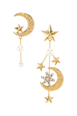 Jennifer Behr Callisto Earring in Crystal Antique Gold from Revolve.com | Revolve Clothing (Global)