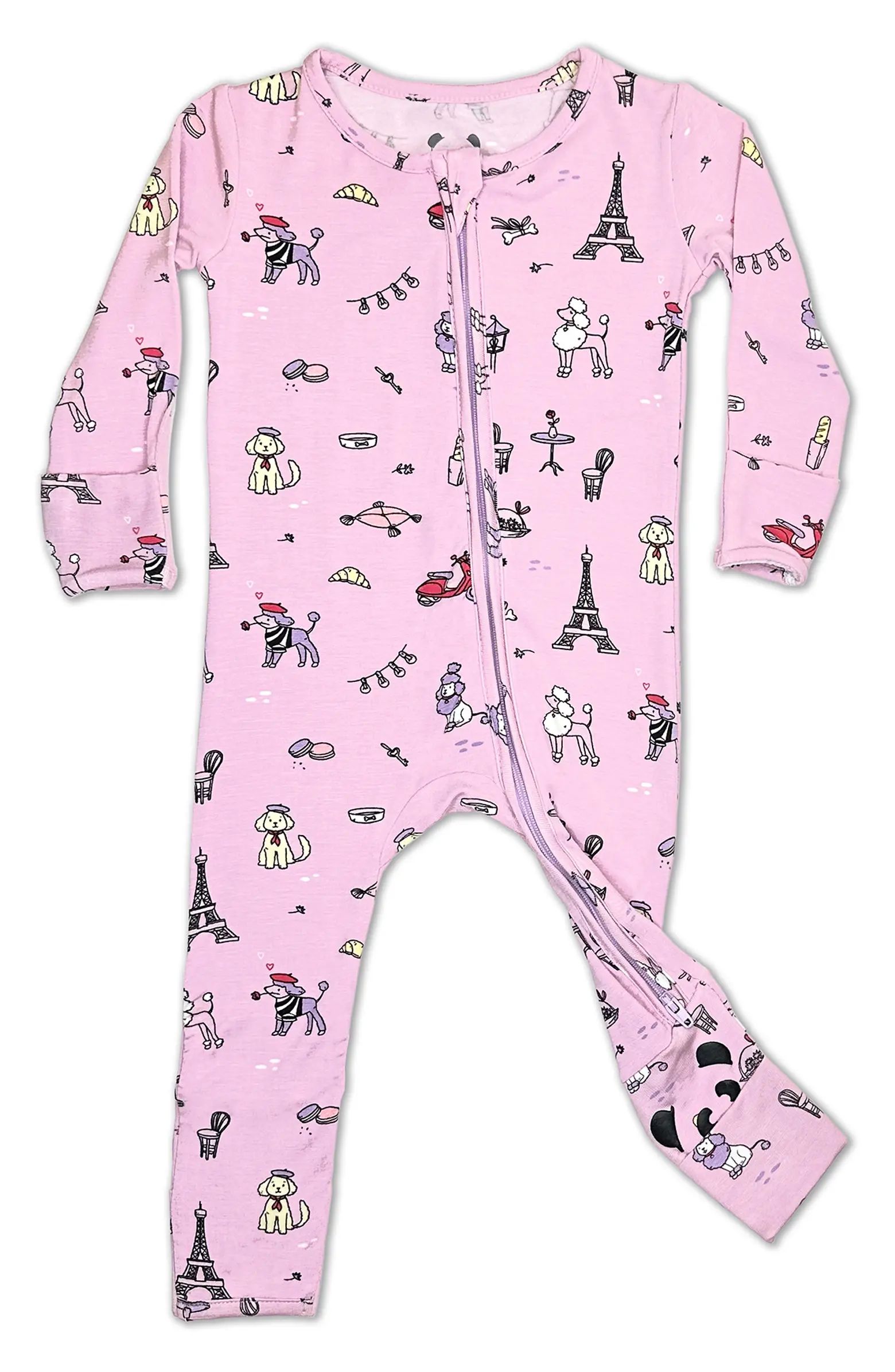 Kids' French Poodle Convertible Footie Fitted Pajamas | Nordstrom