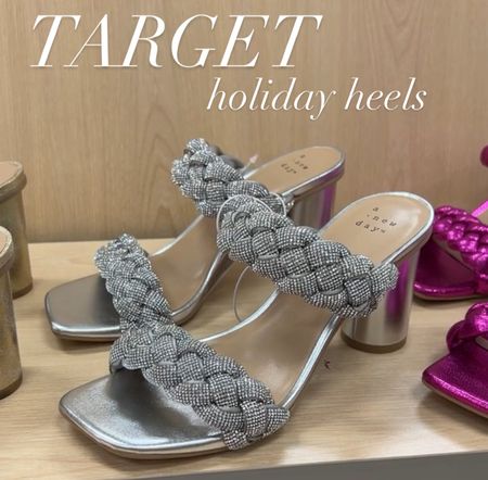 Target holiday heels, holiday shoes,  Christmas outfit, holiday outfit, block heels, gifts for her, gift guide for her, gift ideas 

Go up half size! So comfy and gorgeous!!😍💗🪩 

#LTKunder50 #LTKshoecrush #LTKGiftGuide