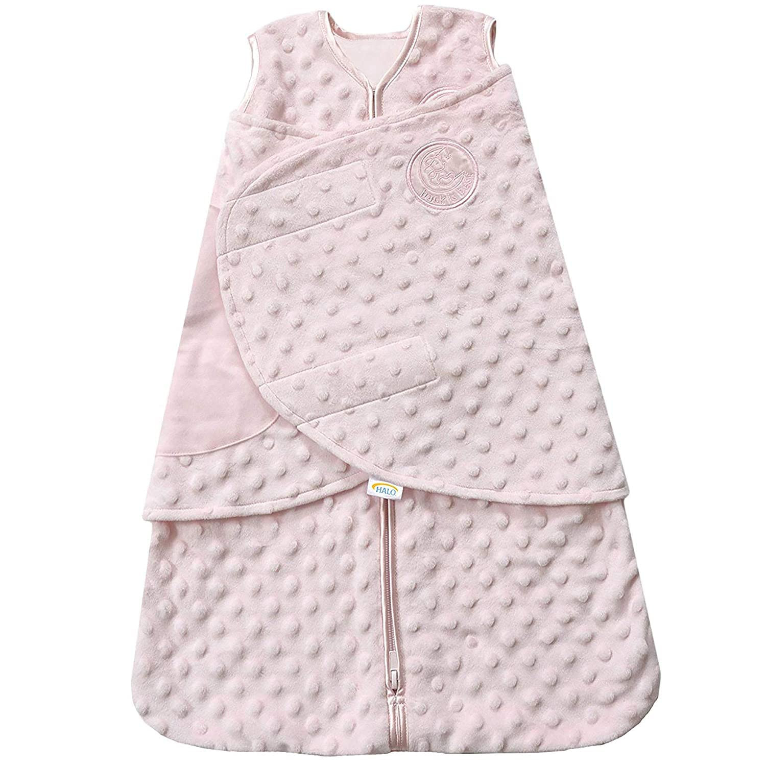 HALO Sleepsack Plush Dot Velboa Swaddle, 3-Way Adjustable Wearable Blanket, TOG 3.0, Pink, Newbor... | Amazon (US)