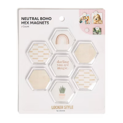 7pk Locker Hex Magnets Neutral Boho - U Brands | Target