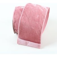 Pink Velvet Ribbon, Christmas 4"" Width Valentine's Day Farrisilk Ribbon | Etsy (US)