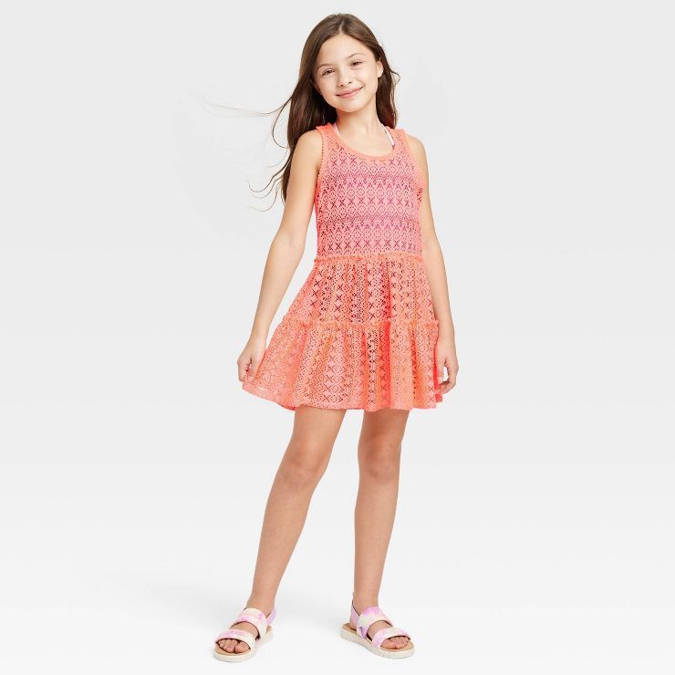 Girls' Solid Crochet Swimsuit Cover Up Dress - Cat & Jack™ | Target