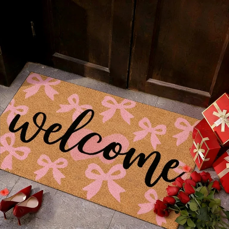 Wzzjkit Bath Towels Valentines Day Welcome Doormat Red and P-ink Heart Sweet Rug Loves Indoor Out... | Walmart (US)