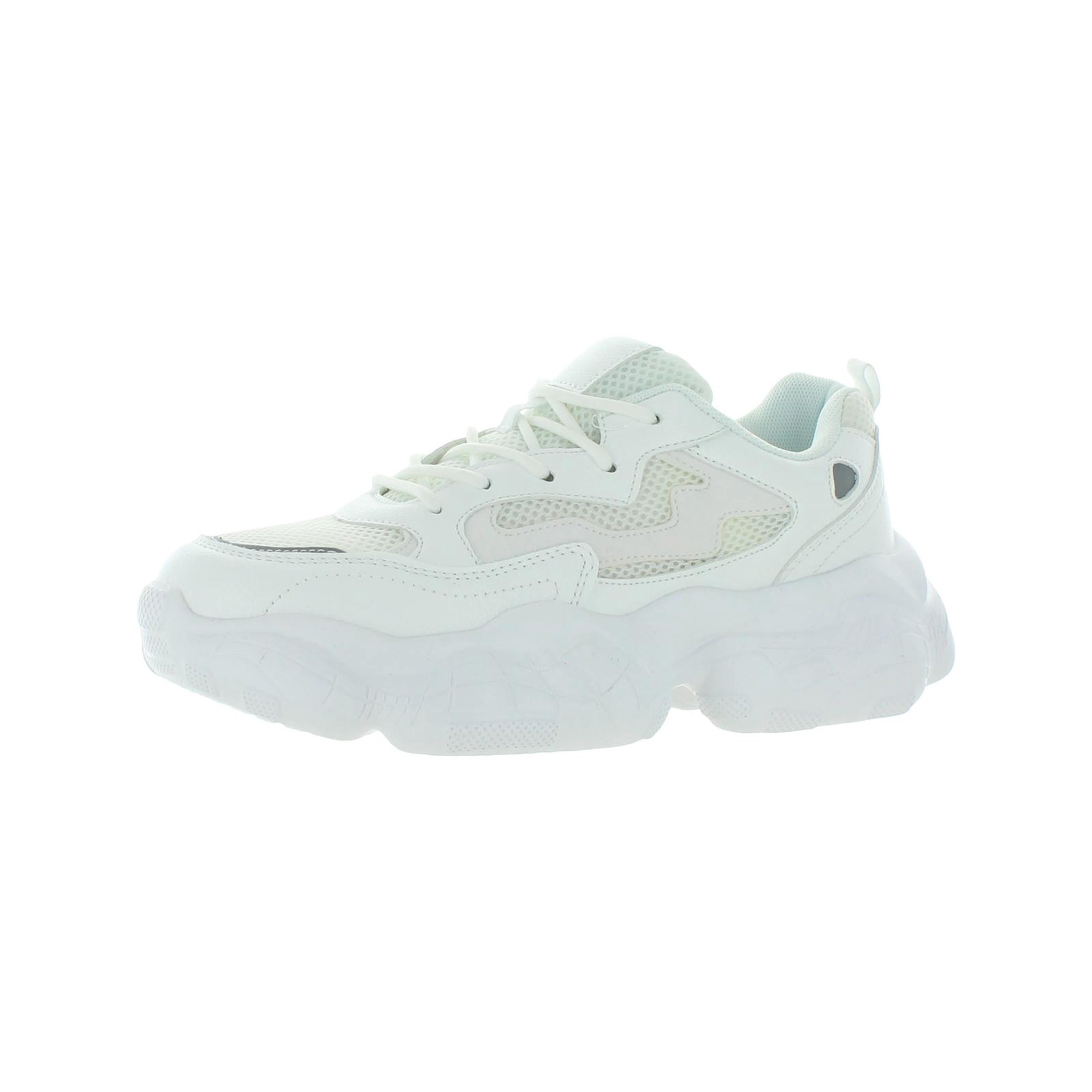 Berness Women's Mixed Media Mesh Chunky Athletic Sneaker White Size 8 | Walmart (US)