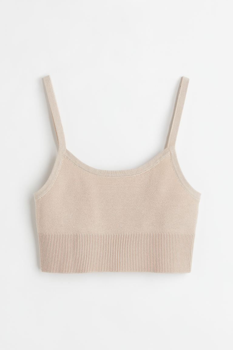 Garter-stitched Knit Crop Top | H&M (US)