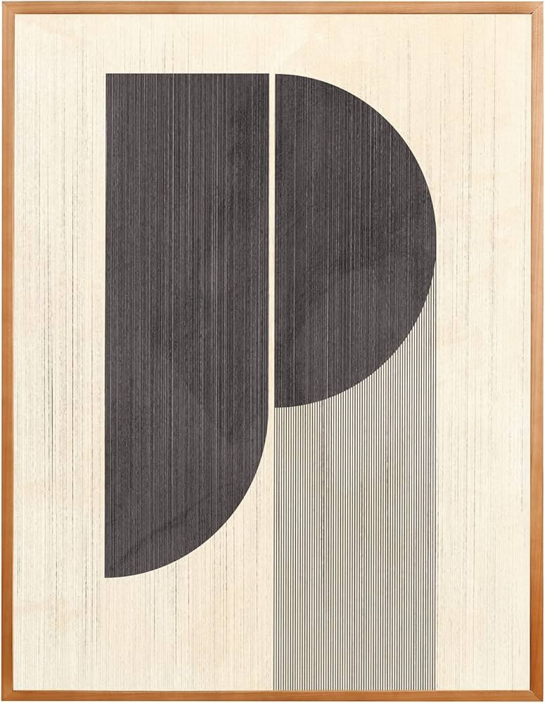 SHOXREM Large Macrame Framed Art, Handmade String Art Minimalist Bohemian Neutral Vertical Line A... | Amazon (US)