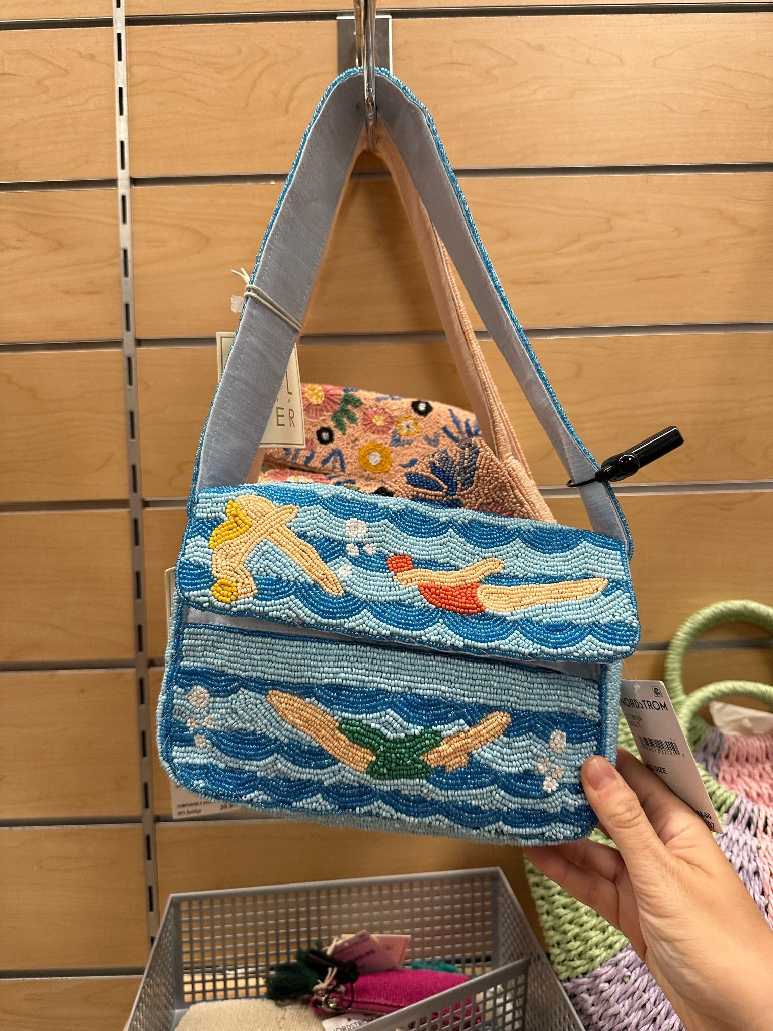 ***low stock*** love this blue beaded bag with swimmers on it! So cute for summer! On sale for $39!

#LTKSaleAlert