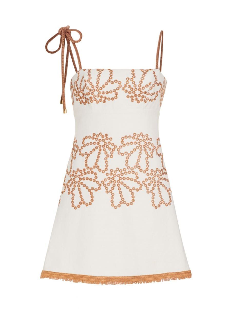 Balerina Embroidered Cotton-Blend Minidress | Saks Fifth Avenue