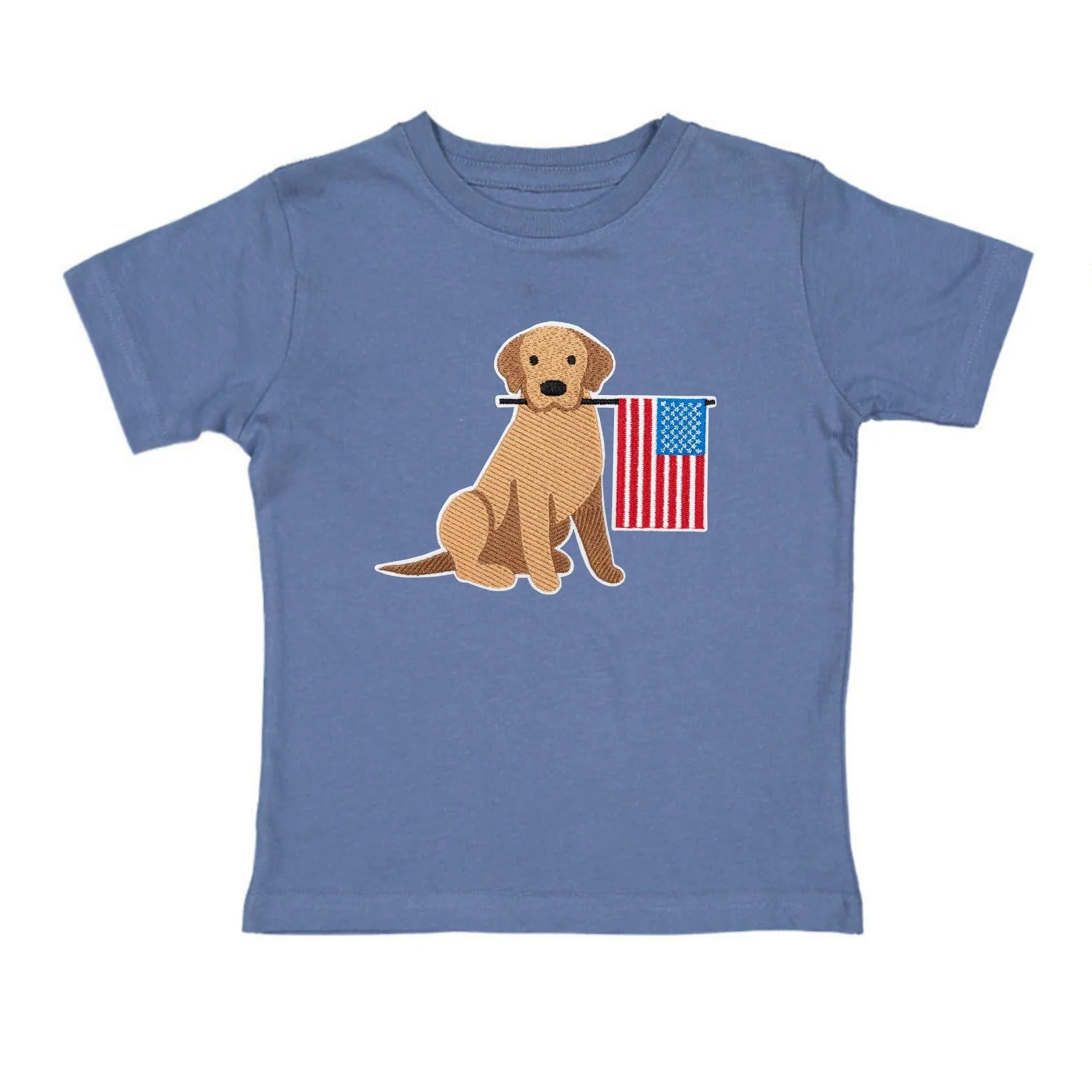 Patriotic Pup Patch Short Sleeve T-Shirt - Indigo | Sweet Wink