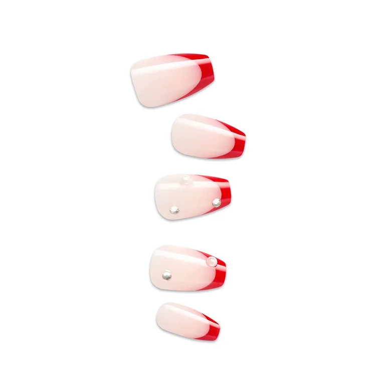 Kiss Impress Press on Nails, ‘Happy World’, Red, Medium Coffin, 30 Pieces - Walmart.com | Walmart (US)