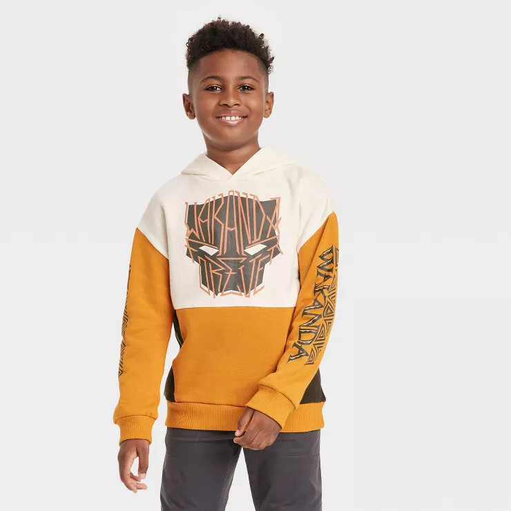 Boys' Marvel Black Panther Wakanda Forever Fleece Sweatshirt - Orange | Target