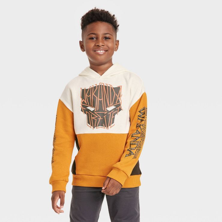 Boys' Marvel Black Panther Wakanda Forever Fleece Sweatshirt - Orange | Target
