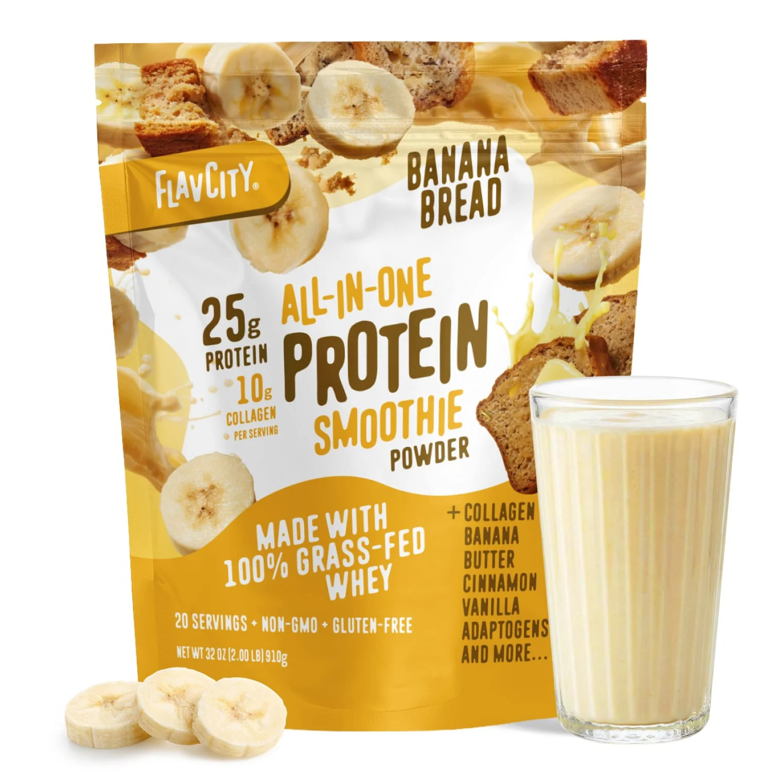 Banana Bread Protein Smoothie Powder | FlavCity | FlavCity
