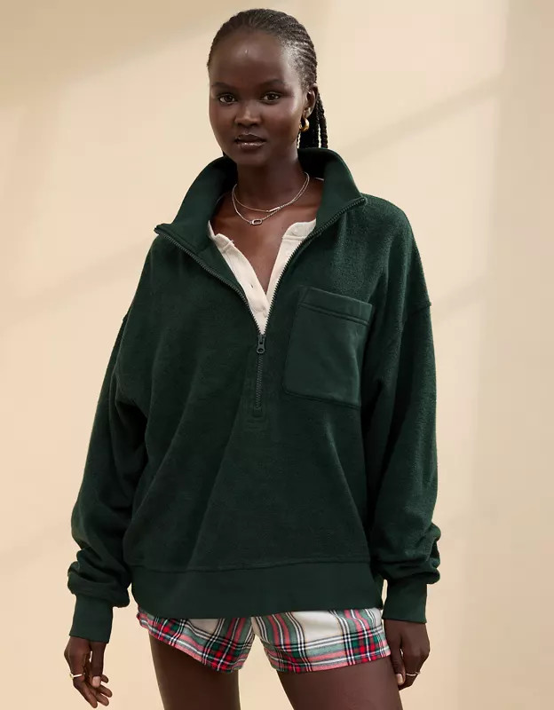 Aerie Softest Quarter Zip Sweatshirt | Aerie