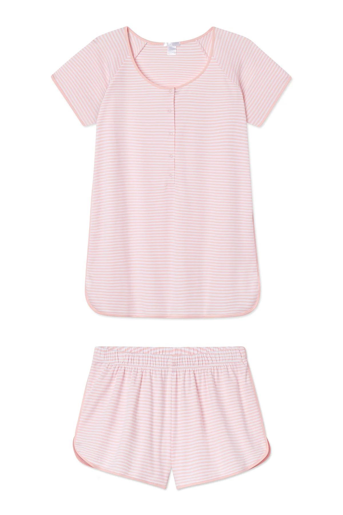 Pima Maternity Shorts Set in English Rose Stripe | Lake Pajamas