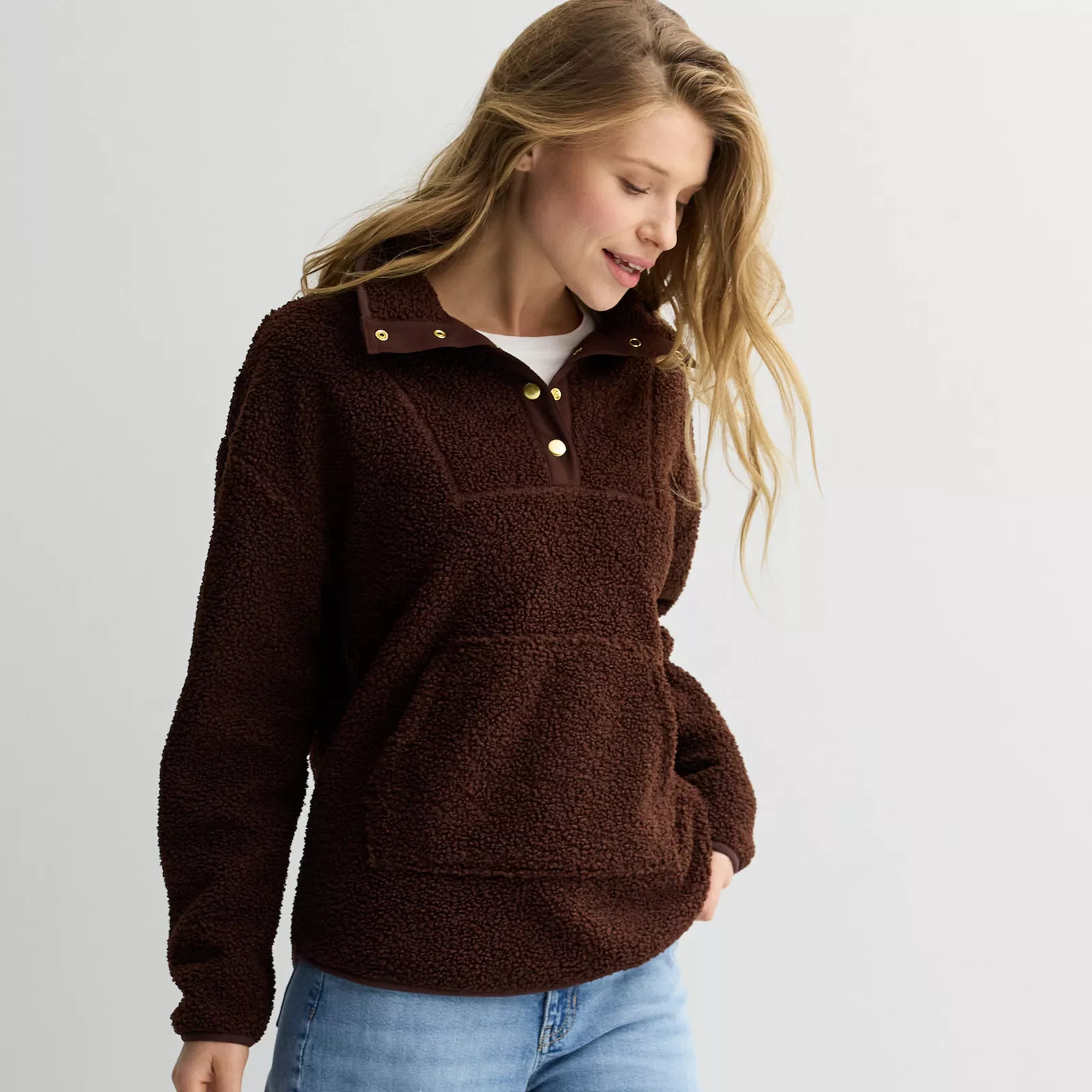 Women's Sonoma Goods For Life® Faux Shearling Pullover | Kohl's