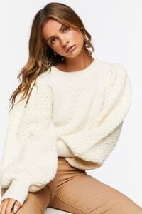 Cable Knit Balloon-Sleeve Sweater | Forever 21 (US)