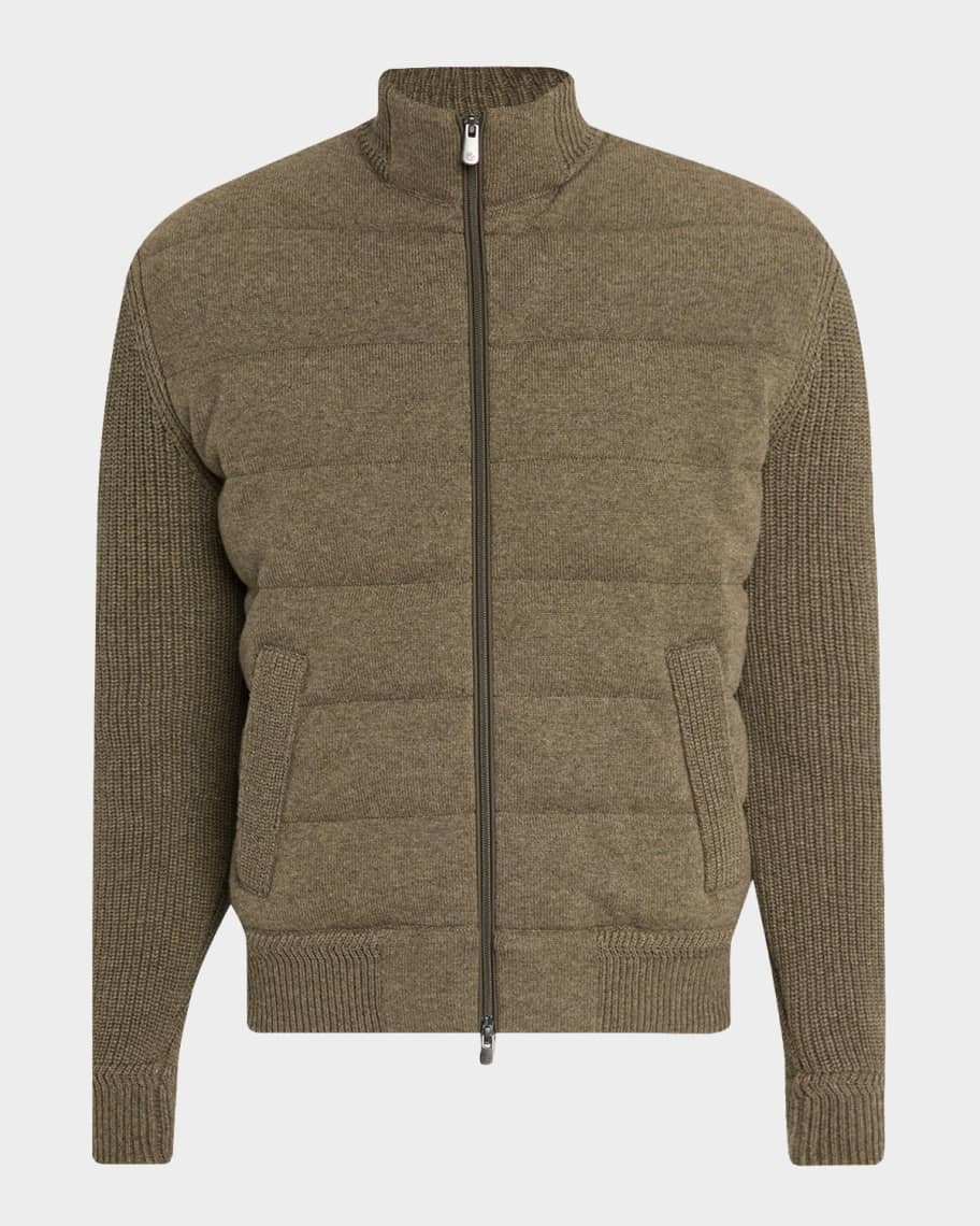 Ralph Lauren Purple Label Men's Cashmere-Blend Hybrid Down Sweater | Neiman Marcus