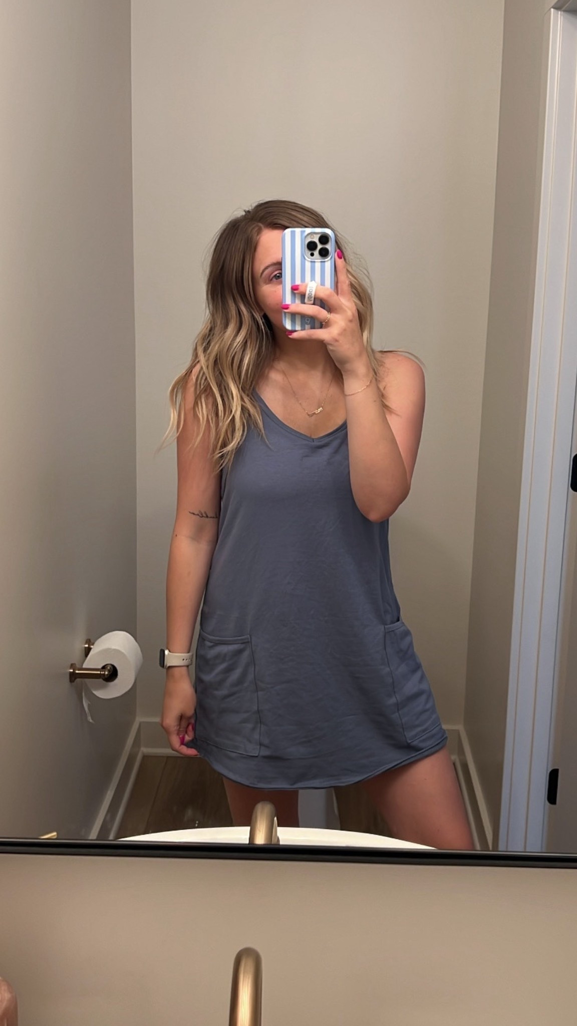 Been living in this comfy dress with built in shorts this summer ☀️