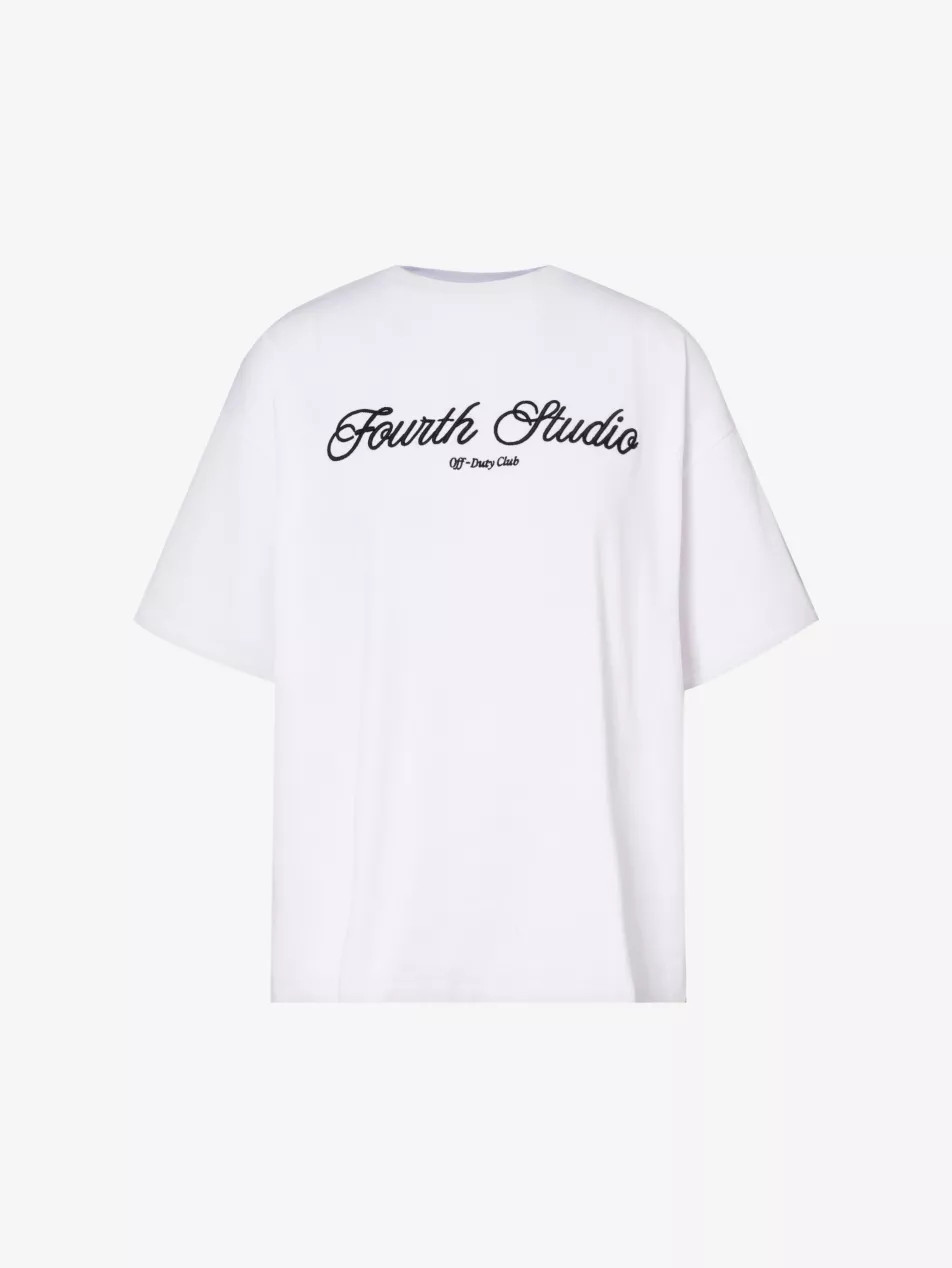 Fourth Studio brand-embroidered cotton-jersey T-shirt | Selfridges