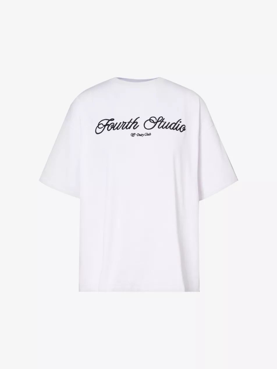 Fourth Studio brand-embroidered cotton-jersey T-shirt | Selfridges