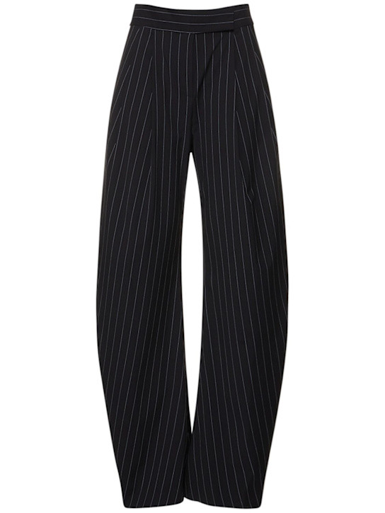 Gary pinstriped wool wide pants - The Attico - Women | Luisaviaroma | Luisaviaroma
