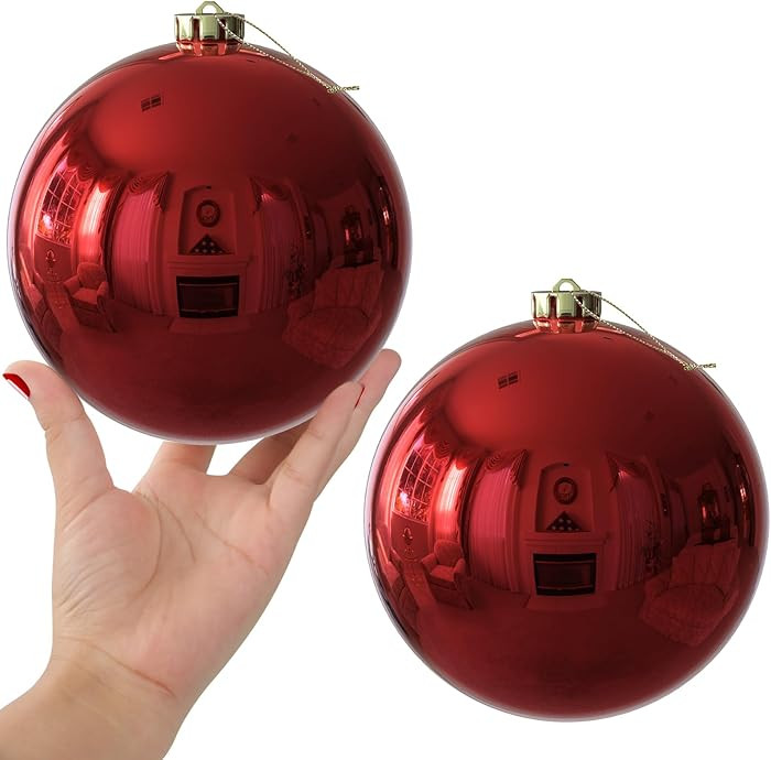 Rose Red 6.0" Extra Large Christmas Balls - Christmas Tree Decoration Ornaments Shatterproof Hang... | Amazon (US)