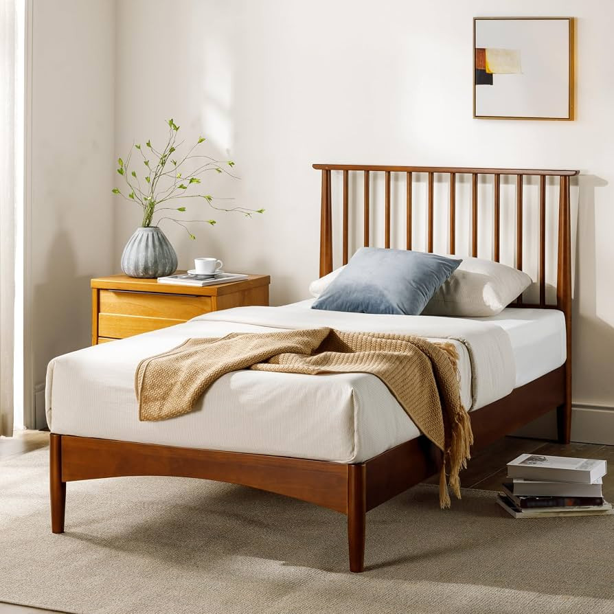 Amazon.com: ZINUS Linda Mid Century Wood Platform Bed Frame / Solid Wood Foundation / Wood Slat S... | Amazon (US)