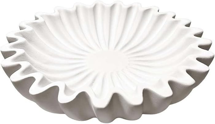 TKOWTB Fluted Ruffle Decorative Bowl Resin Scallop Fruit Bowl Key Bowl for Entryway Table Bowl fo... | Amazon (CA)