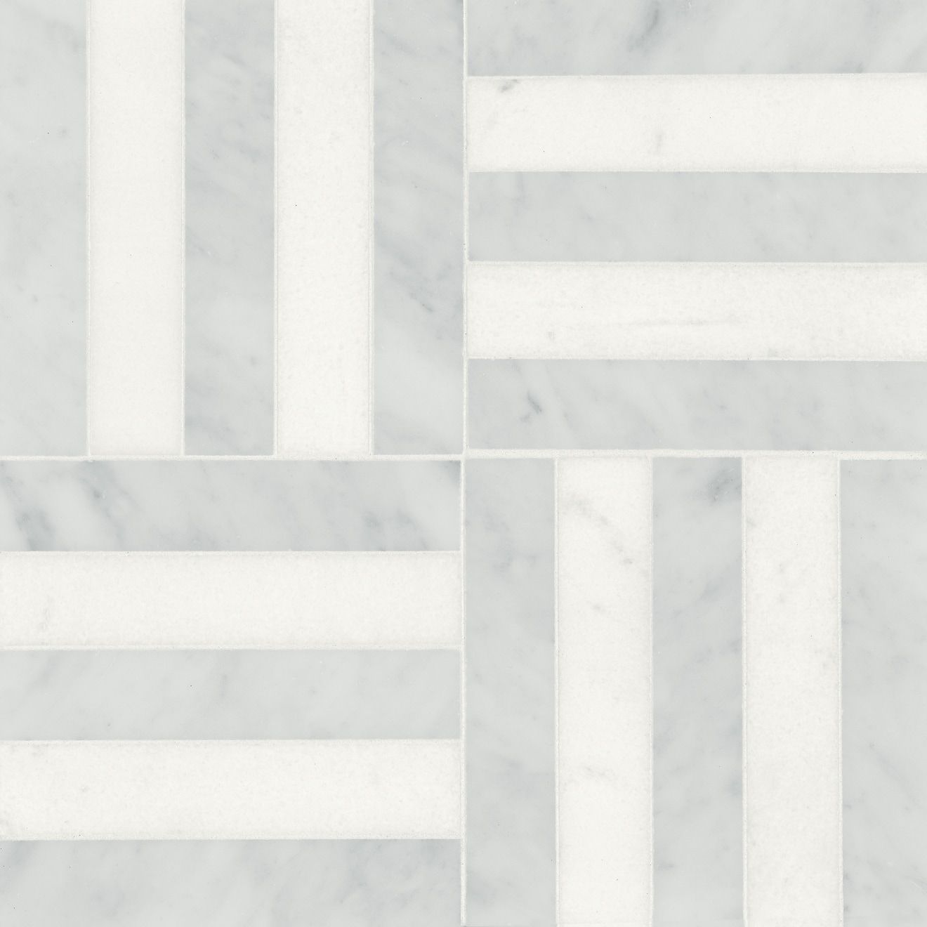 Matisse Mosaic 2 Marble Blend in White Carrara & Thassos | Bedrosians Tile and Stone