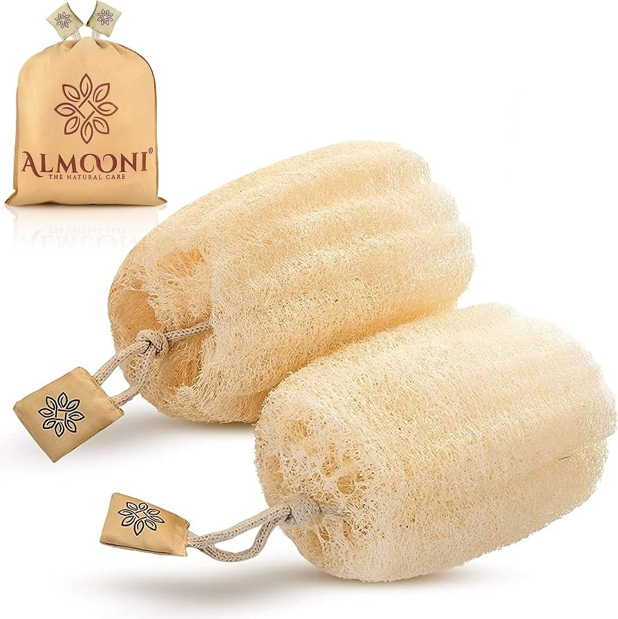 Almooni Natural Loofah Exfoliating Body Scrubber for Men and Women, Real Round Egyptian Loofah Sp... | Amazon (US)