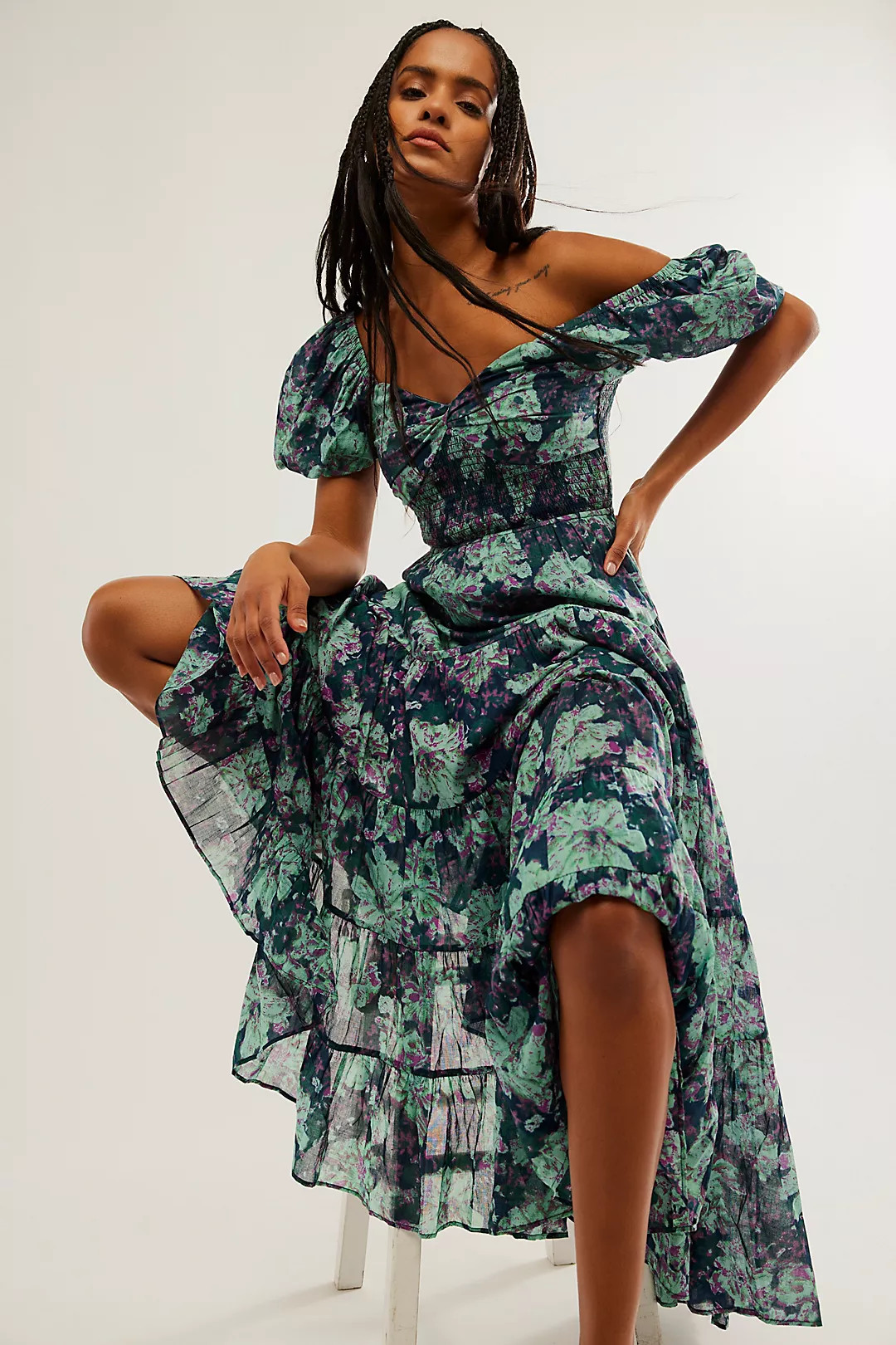 Sundrenched Short-Sleeve Maxi Dress | Free People (Global - UK&FR Excluded)