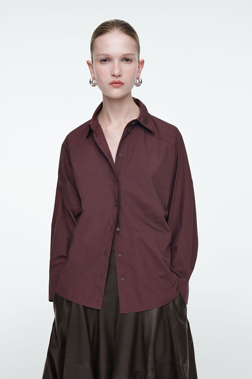 DOUBLE-CUFF SHIRT - BURGUNDY - COS | COS UK