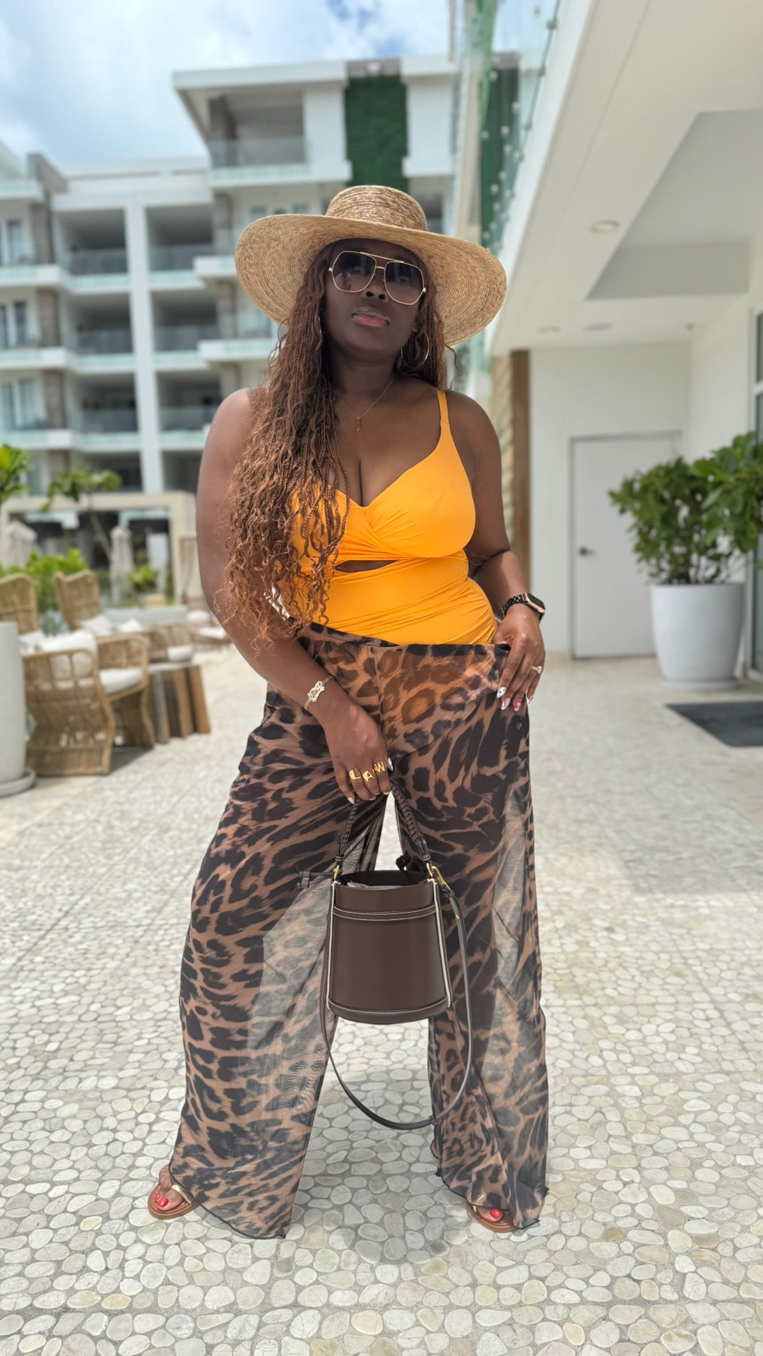 Serving sun-kissed style and bold prints all vacation long! From the sunnies to the sandals, this fit is my kind of extra. 

#LTKMidsize #LTKStyleTip #LTKSwim