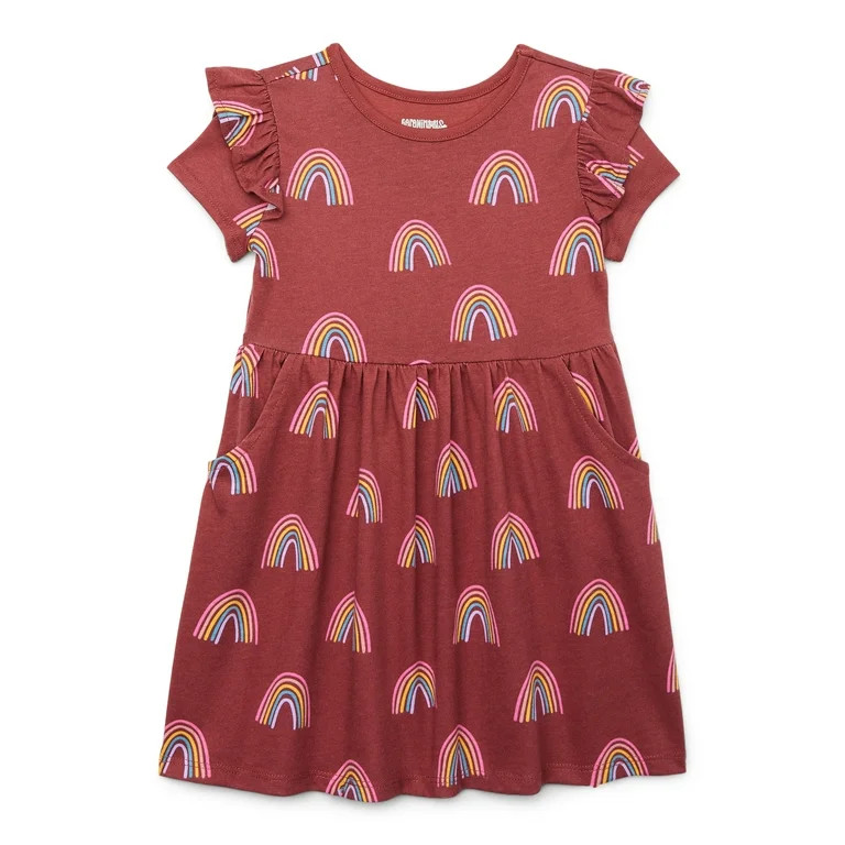 Garanimals Toddler Girls Flutter Sleeve Print Dress, Sizes 18M-5T | Walmart (US)