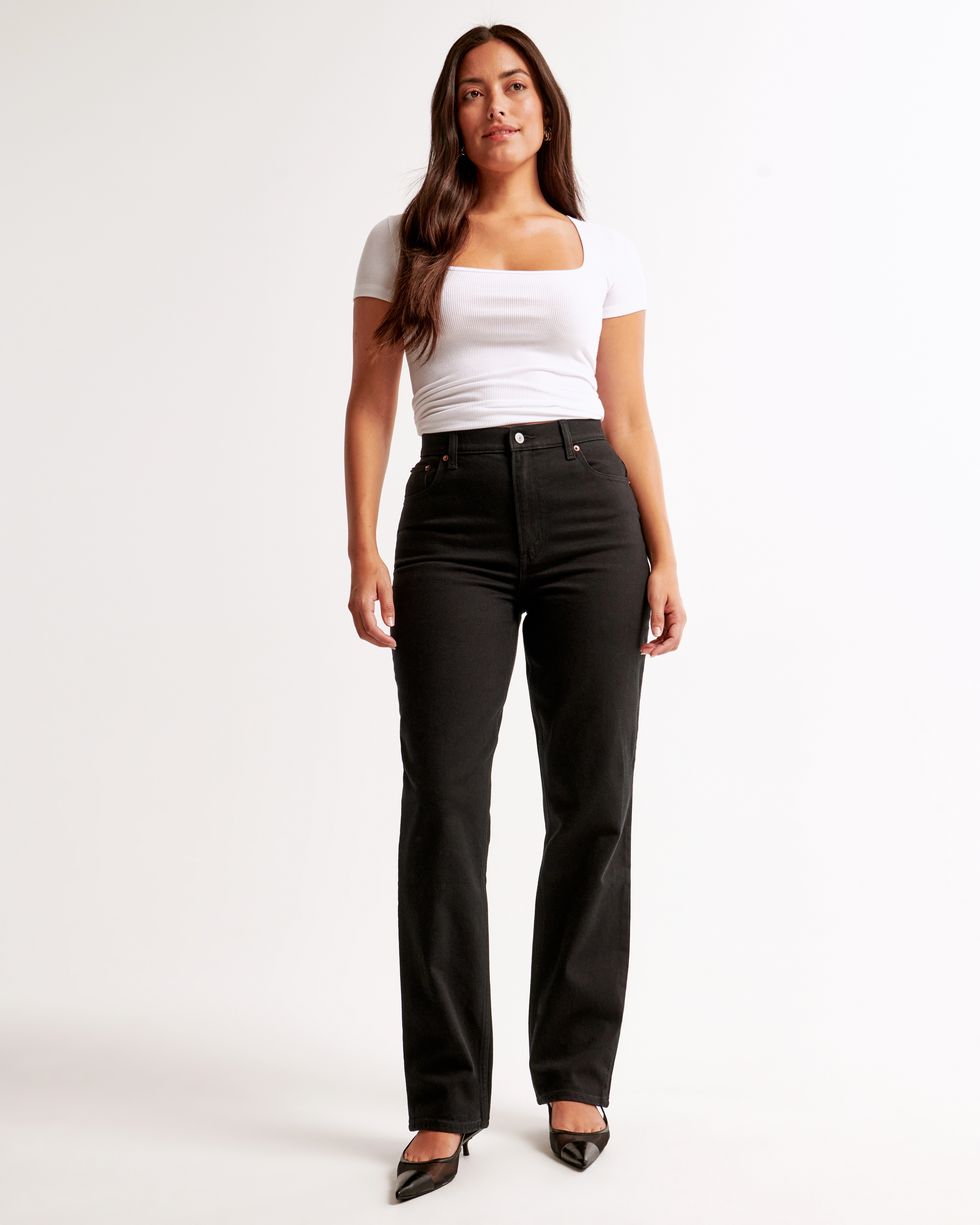 Curve Love Ultra High Rise 90s Straight Jean | Abercrombie & Fitch (US)
