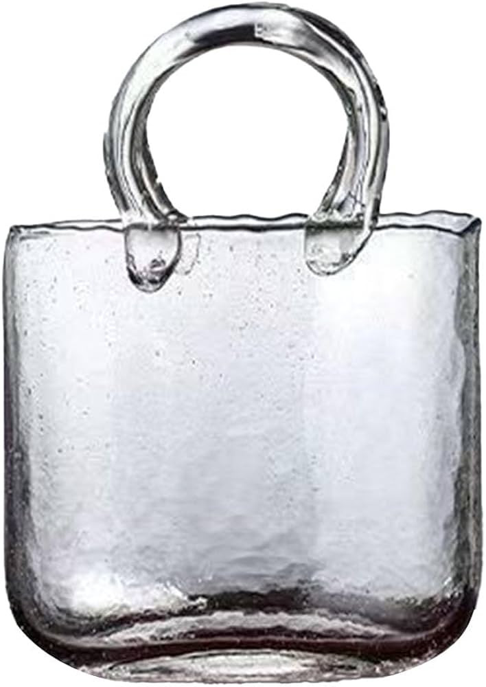 Glass Purse Vase for Flowers,Transparent Glass Bag Vase,Unique Handbag Flower Vase Purse Fish Bow... | Amazon (UK)