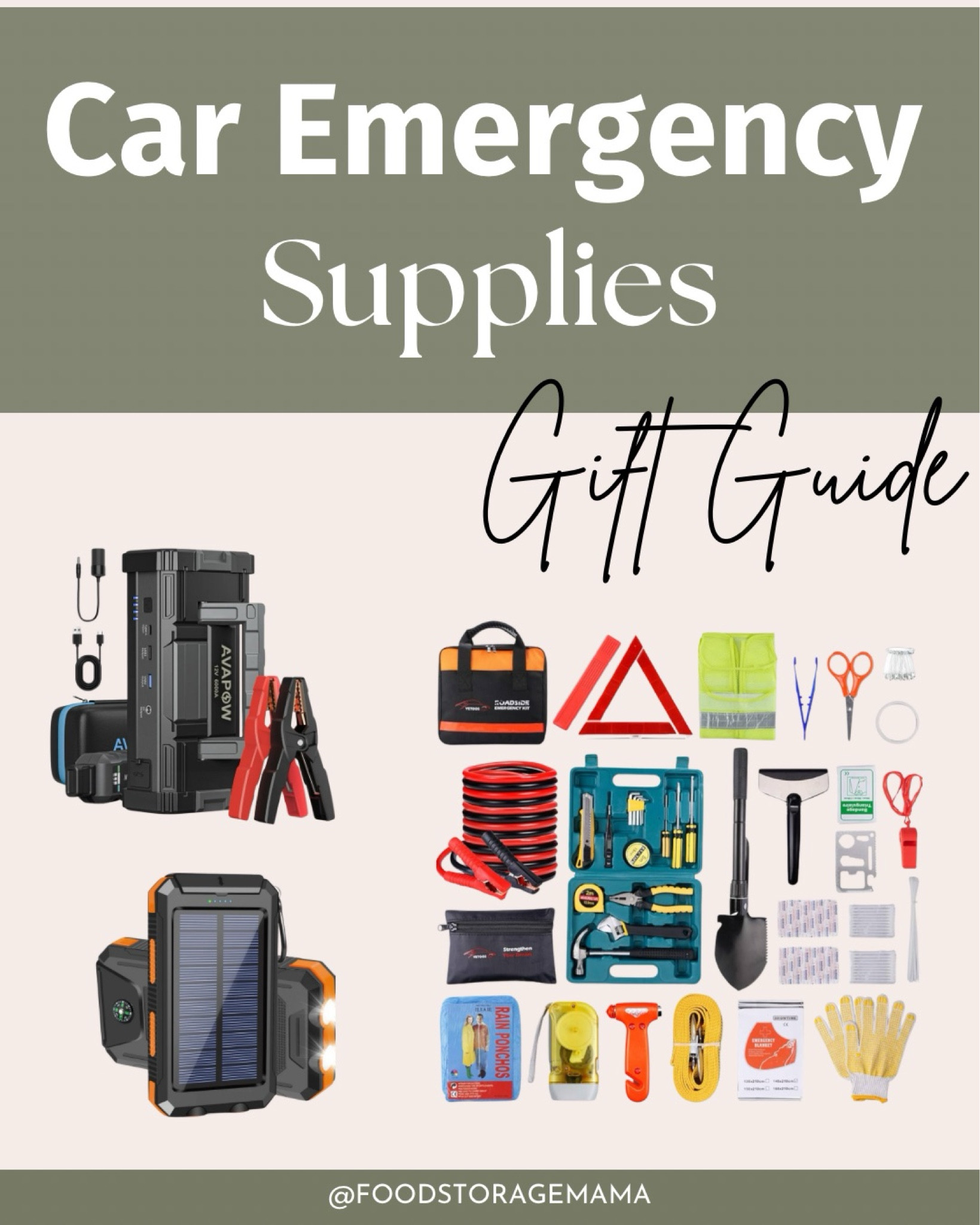 Car Emergency Supplies:

Is your car stocked up and ready for Winter? Before you hit the roads or head out on a Winter road trip, I highly suggest going through your vehicles and taking an inventory of the supplies you have AND adding the supplies you need to your vehicles. 

Don't forget that Emergency Preparedness Supplies make great gifts for your loved ones!! 

#emergency #car #emergencypreparedness #caressentials

#LTKGiftGuide #LTKHoliday #LTKTravel