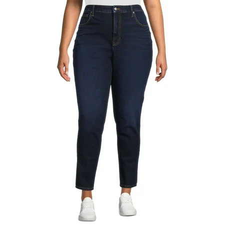 Time and Tru Women's High Rise Curvy Skinny Jeans, Available in Regular and Short Inseams, Sizes 0-22 | Walmart (US)